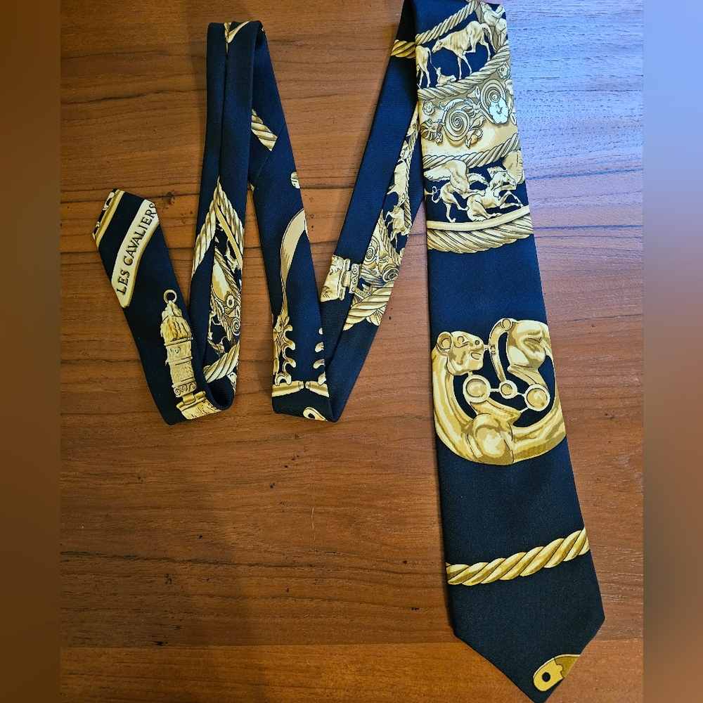 RARE! HERMES 100% Silk Tie Made in France